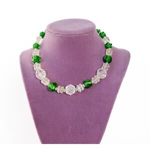 VTG Unsigned Schiaparelli Glass Bead Faux Pearl Necklace MCM Artsy 50s Glam Gala